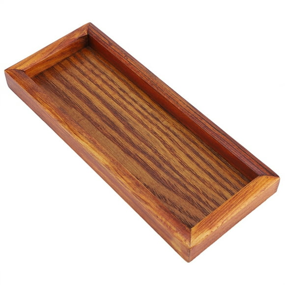 Nimomo Wooden Tray Rectangle Wooden Tea Tray Serving Table Plate Snacks Food Storage Dish for Hotel Home(20 * 8cm)