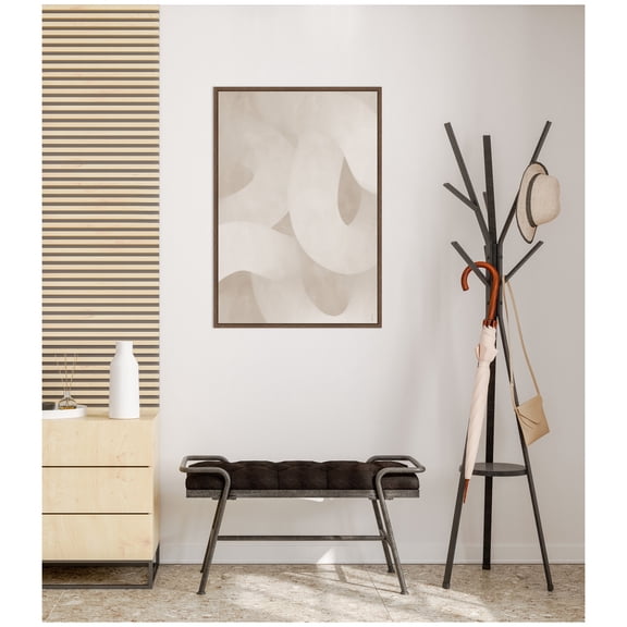 Kate and Laurel Framed Canvas Wall Art Print Organic Movement by Gabrielly Guedes, 23 x 33 Sylvie Walnut Frame, Modern Contemporary, Abstract Art for Wall Decor