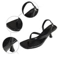 thumbnail image 5 of Wovix Women Trendy Sandals Thong High Heel Shoes Simple Open Square Toes Party Shoes Indoor Outdoor Shoes Black 36, 5 of 9