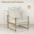 thumbnail image 4 of Sillón Individual Tapizado Moderno FurnitureR para Sala o Recámara Beige, 4 of 7
