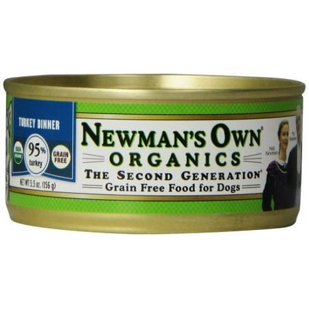 Newman's Own Organics Grain-Free Turkey Dinner Wet Dog Food, 5.5 Oz, Case of