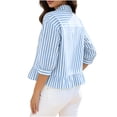thumbnail image 4 of Sexlip Women's Blouse Short Sleeve Button Down Style Comfortable Wear Daily Wear Essential Durable Quality Fashion Forward Blue XXL, 4 of 8
