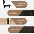 thumbnail image 4 of StorageWorks Leather Counter & Bar Stool with Large Seat and Back, Black, Set of 2, 4 of 6