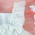 thumbnail image 5 of FAOWME Summer Baby Tulle Dress Square Collar Net Flying Sleeve Bow Skirt Girls Baby Kids Bodysuit White 6-12 Months, 5 of 8
