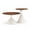 Walnut,White, variant on NYEESS 2 Piece Round Nesting Coffee Table Set, Walnut Pattern Top with Steel Base for Living Room, Balcony, Small Spaces