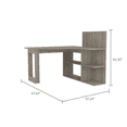 thumbnail image 2 of Masai Writing Computer Desk, Five Open Shelves Light Gray, 2 of 7