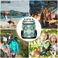 thumbnail image 7 of 36 Can Capacity Insulated Backpack Cooler Lunch Bag for Picnics, Camping Light Teal Argyle, 7 of 7