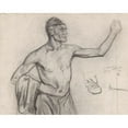 thumbnail image 2 of Richard Nicolaüs Roland Holst 14x12 Gold Ornate Wood Frame and Double Matted Museum Art Print Titled - Standing Man with Bare Upper Body, Ten Halven Lijve (1878 - 1938), 2 of 4