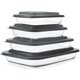 thumbnail image 1 of Juego de bandejas para hornear M MCIRCO, 8 piezas, vidrio profundo con tapas, color gris, 1 of 7