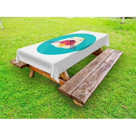 Colorful Outdoor Tablecloth Beaver Portrait With Small Eyes And Colorful Outdoor Tablecloth Beaver Portrait With Small Eyes And Giant Teeth Cartoon Style Animal Ilration