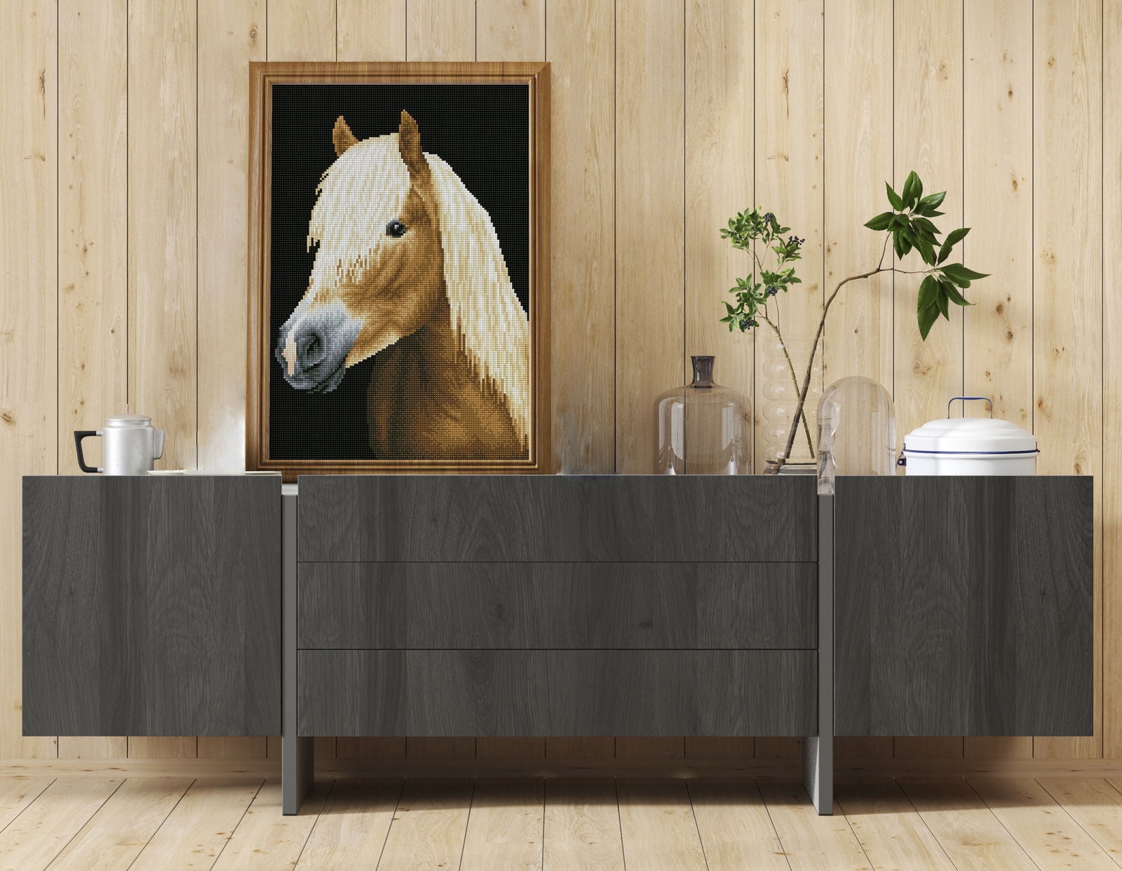 Diamond Dotz Chester - Pre-Framed Kit Horse Diamond Painting Kits for Adults - Diamond Art Kits a Relaxing Creative Craft Kit with Dotz Gems 13"x18.5"