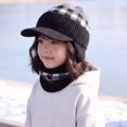 thumbnail image 5 of Enyan Kids Winter Hats Girls Knit Beanie Visor Cap Thick Warm Beanies with Brim for Little Toddler Girl, 5 of 7