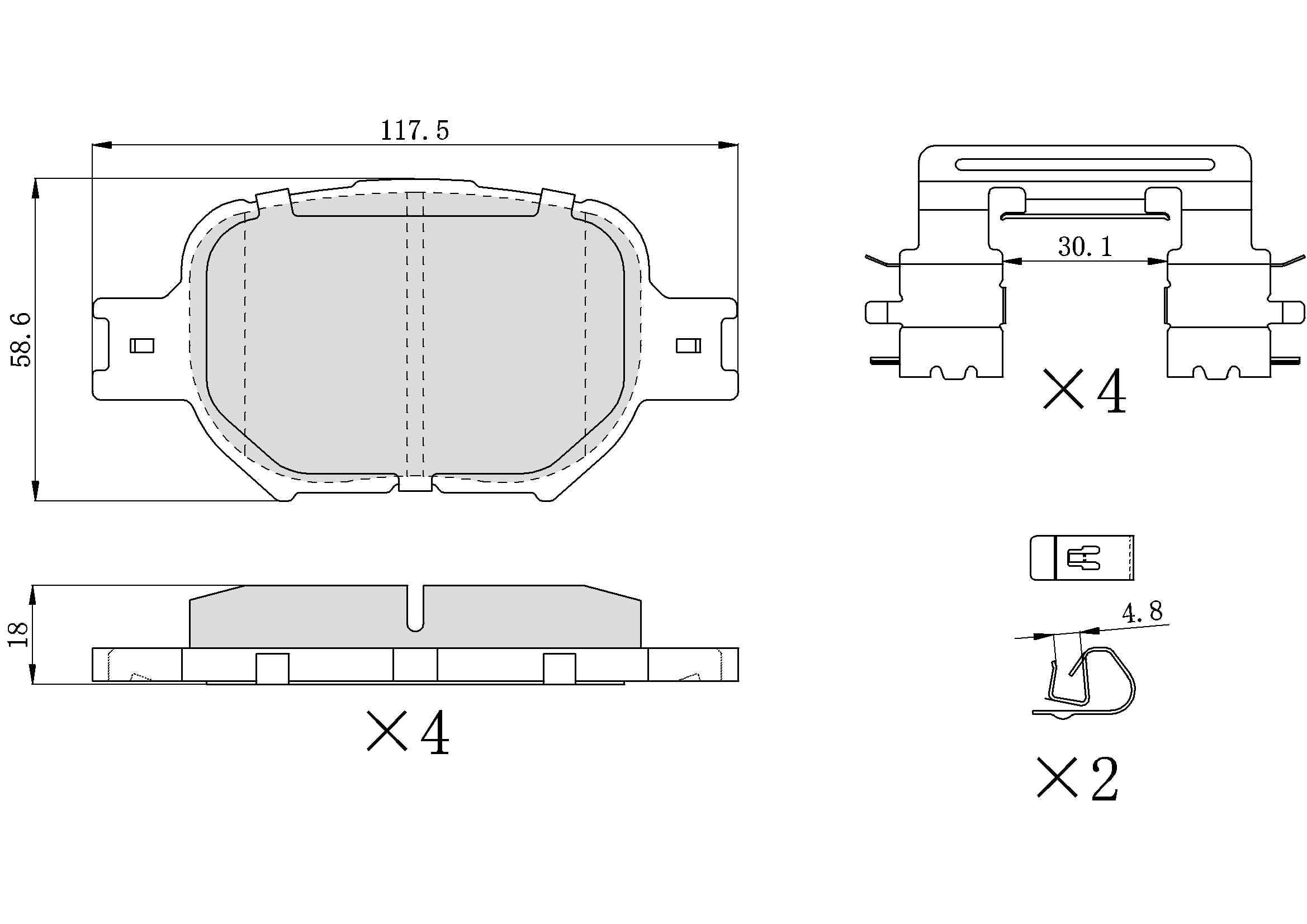 Winstop Brake Pad Set, Front WS.0817.0.C, Scion tC 2010-2005