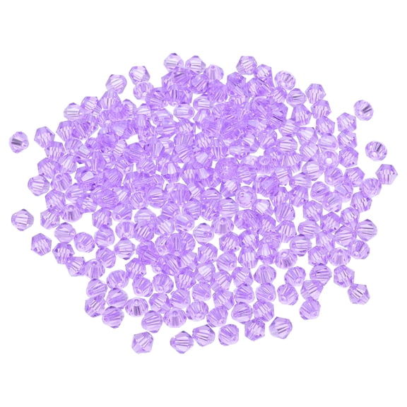 Uxcell 100pcs 8mm Bicone Glass Crystal Beads, Faceted Beads Crystal Purple