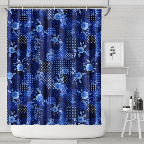 Pioneer Flower Floral Print Pattern Shower Curtain 84"x72", Bathroom Decorative Shower Curtain Set with 12 Hooks, Waterproof Washable