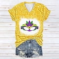 thumbnail image 1 of Fiudx Ofertas de La Semana Top de Manga Corta con Cuello En V y Estampado Informal para Mujer, 1 of 3
