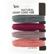 Cousin DIY 20lb Natural Hemp Twine, Blush/Pink/Grey/Burgundy, 4 Piece Roll, 120ft