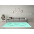 thumbnail image 3 of Ahgly Company Indoor Square Oriental Light Blue Traditional Area Rugs, 7' Square, 3 of 4
