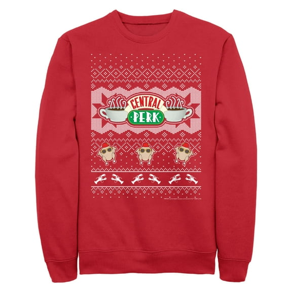 Men's Friends Central Perk Ugly Christmas Sweater Print Sweatshirt