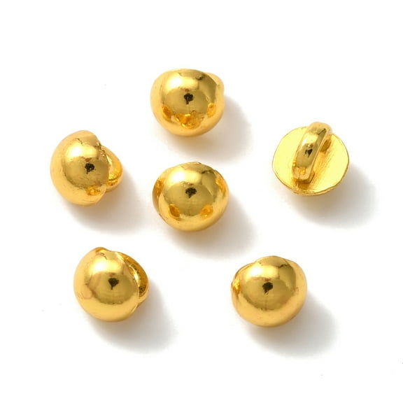 Mini Alloy Shank Buttons 1-Hole Mushroom for DIY Clothes Golden 4x4mm Hole: 1.2mm