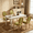 Green, variant on French Country Dining Chairs Set of 4, Linen Upholstered Oval Back Dining Room Chairs with Antique Solid Wood Frame, Farmhouse Accent Side Chairs for Kitchen, Living Room