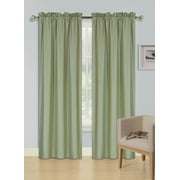 Persian Collection Matte (Not Shiny) 2 Panels Sage Green Solid Blackout Thermal Rod Pocket Foam Lined Window Curtain Drape R64 108 Length