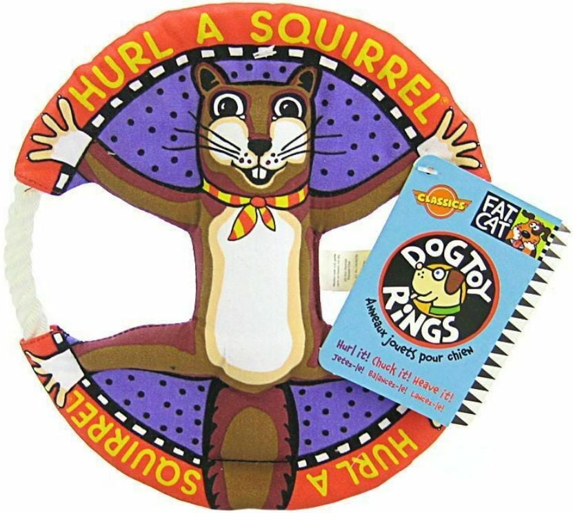Fat Cat Dog Toy Rings Assorted 10" Diameter (4 Pack)