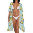 thumbnail image 2 of HELLHERO Lemons Bathing Suit Cover Up Lightweight Polyester Flowy Long Kimono Swimsuit Cover Up, 2 of 5