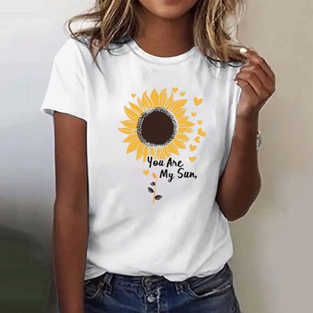 LiMoi Short Sleeve Blouses for Women 2025 Womens T Shirts Cotton Floral Shirts Oversized Tops for Women Western Reorder Items