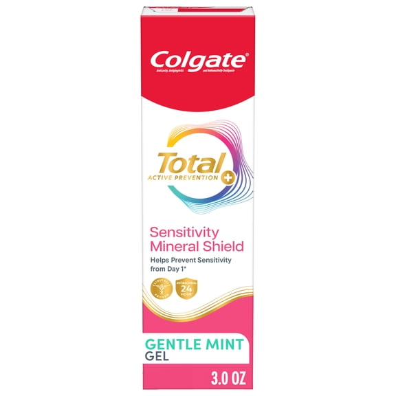 Colgate Total Active Prevention Sensitivity Mineral Shield Mint Toothpaste, Gentle Mint, 3 oz