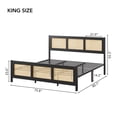 thumbnail image 6 of Senfot King Size Rattan Bed Frame, Boho Cane Platform Bed Frame, with Strong Metal Slat & Headboard, Easy Assemble,No Box Spring Needed,Suit for Bedroom, 6 of 7