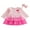 Pink, variant on Miaouyo 1-5T Kids Baby Girls Valentine's Day Outfits Fashionable Heart Embroidery Long Sleeves Round Neck Dress with Headband Clothing Set