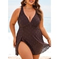 thumbnail image 2 of Traje de baño Aleumdr para mujer, talla grande, de una sola pieza, marrón, 2 of 6