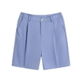 thumbnail image 4 of AZoiNM Men's Short Sleeve Shorts Suit Set Summer Two Button Notch Lapel Loose Fit, 4 of 8