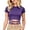 W10-Dark Purple, variant on Rhuody Going Out Tops For Women Short Sleeve Tee Solid Color Slim Fit Crop Tops Womens Clothes Dark Purple
