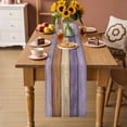 thumbnail image 2 of Farmhouse Purple Brown Table Runner - 90 Inch Long Vintage Wooden Striped Cotton and Linen Blended Dress Scarves Farmhouse Table Runner for Kitchen Dining, Coffee Table, 13" x 90", 2 of 8