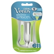 Gillette Venus Extra Smooth Green Disposable Women's Razors, 2 Count