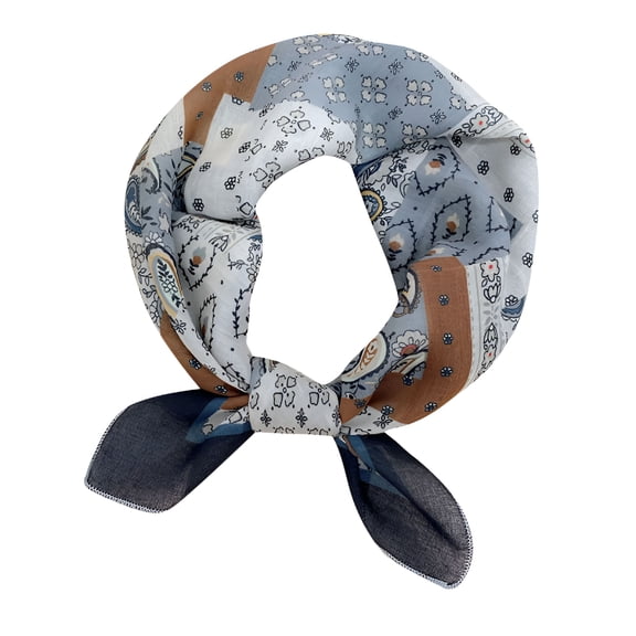 TELOLY Cotton Linen Small Square Head Scarf for Women, 22 × 22 Inches Kerchief, Boho Headbands for Women Breathable Hair Scarf Hair Scarves for Teen Girls