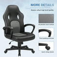 thumbnail image 5 of Lacoo Faux Leather Computer Gaming Chair Office Desk Chair with Lumbar Support, Gray, 5 of 8