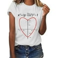 thumbnail image 2 of Gibobby Playera de Manga Corta con Cuello Redondo Blusa holgada con letras, cuello redondo, pantalones cortos para mujer, camiseta informal, blusa con estampado mang(Blanco,M), 2 of 4