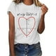 thumbnail image 2 of Gibobby Camisetas de verano para mujer Blusa holgada con letras, cuello redondo, pantalones cortos para mujer, camiseta informal, blusa con estampado mang(Blanco,G), 2 of 4