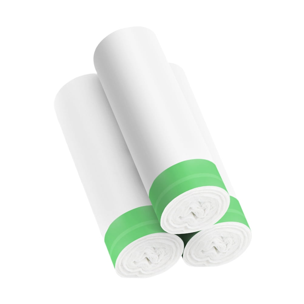 3 Rolls 30Pcs Kids Toilet Cleaning Bag with Drawstring Disposable Potty Chair Liners for Kids Toddlers (3 Rolls 30Pcs Green)