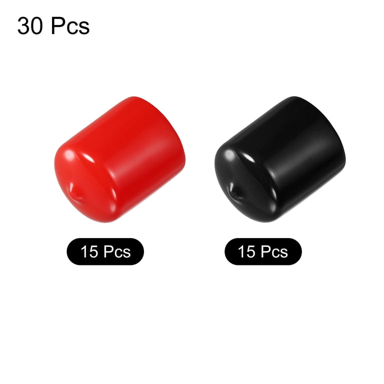 100pcs 8mm Rubber End Caps – Flexible Vinyl Tube & Screw Protectors, Gray