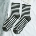 thumbnail image 2 of Womens Crew Socks Striped Socks Athletic Quarter Calf Socks, 2 of 2