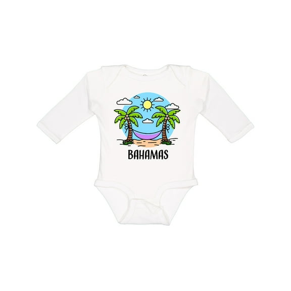 Inktastic Summer Vacation in The Bahamas Boys or Girls Long Sleeve Baby Bodysuit