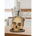 thumbnail image 3 of Porta Cuchillos Calavera Porta Cuchillos Y Tenedor Adorno Resina Atmósfera Terror, 3 of 9