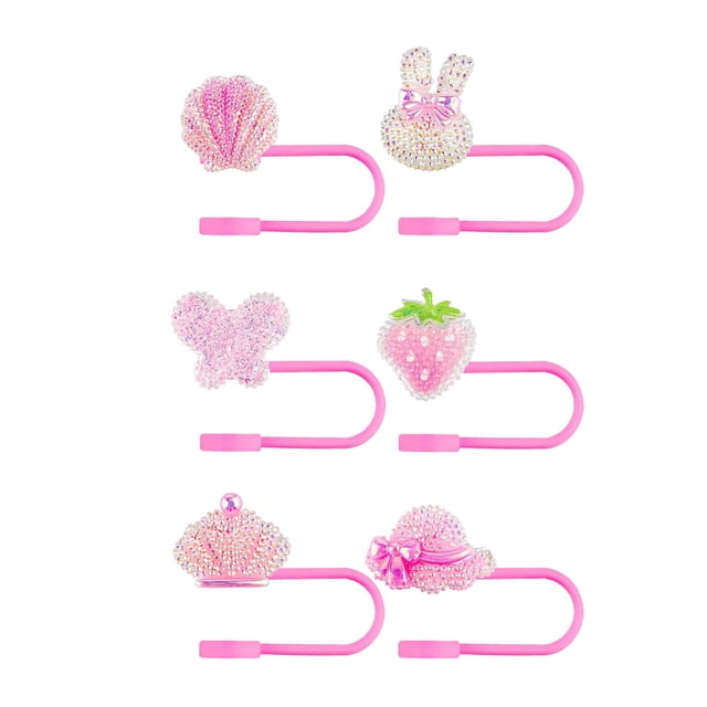 Silicone Straw Covers 10 mm Diameter Reusable Food-Grade Protector Plugs for Drinking Straws 6-Piece Multicolor Set