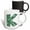 Multicolor, variant on 3drose, Cute Green Four Leaf Clover Curly Cue Monogram Initial K, 11oz Two-tone Green Mug