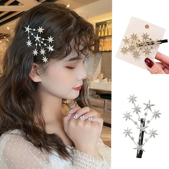 SPRING PARK Shiny Hair Clip Hair Pin Barrette Accessories Rhinestones Star for Women and Girls
