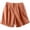 Orange, variant on Lenpel Women's Plus Size Bermuda Shorts Summer Casual Elastic Waist Drawstring Wide Leg Cotton Linen Shorts Knee Length Shorts with Pockets